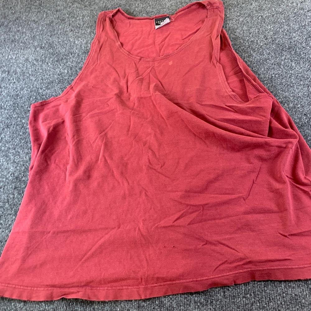 Cheetah Mens XL Red Sleeveless Tank Top Distressed Vintage Faded Scoop Neck 4603